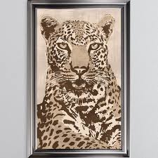 Textured Beige Leopard Framed Wall Art