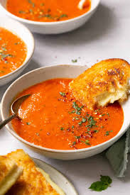 creamy tomato soup with grilled cheese