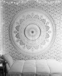 indian mandala tapestry queen gray dorm