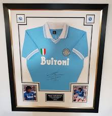 .diego maradona napoli home soccer jersey retro version naples 86 78 boca juniors football shirt. Diego Maradona Signed Napoli Shirt Framed