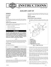 Auxiliary Light Kit Instruction Sheet Harley Manualzz