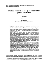 pdf student perceptions of a good teacher the gender perspective pdf student perceptions of a good teacher the gender perspective