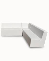 white luxe lounge line sectional sofa