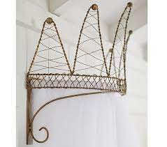 Gold Crown Cornice With Tulle Sheers