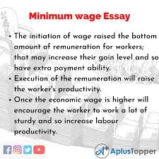 minimum wage essay essay on minimum