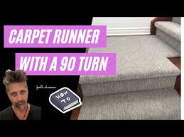 carpet runner with a right turn landing