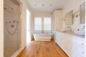 cote bathroom with sawn white oak