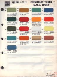 gm commercial paint chart color reference