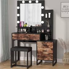vanity desk vanity set with lighted