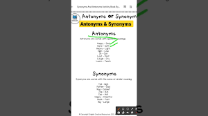 antonyms synonyms shorts english