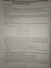 What Solving Quadratic Equations By