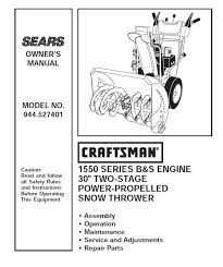 Craftsman Snowblower Parts Manual 944
