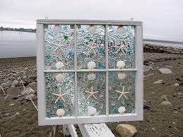 Stunning Sea Glass Window Pane Display