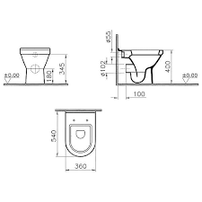 Vitra S50 White 540mm Back To Wall Wc Pan