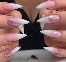 white pink ombré fade sti nails by