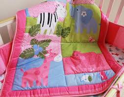 baby girls bedding set pink cotton crib