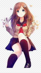 Brown hair is quite comon natural hair color, but that doesn't make it anything less. Anime Cute Animegirl Girl Brownhair Interesting Brown Haired Anime Girl Transparent Clipart 2480445 Pikpng