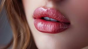 closeup perfect natural lip makeup