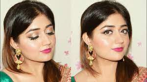 indian festive makeup tutorial pink