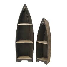 Nautical Wood Shelf Display Boat