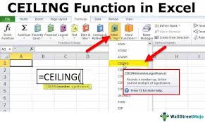 ceiling function in excel