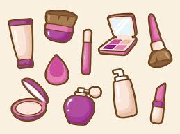kit and cosmetic cute cartoon style