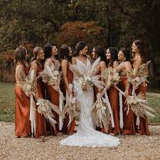 burnt orange bridesmaid dresses for