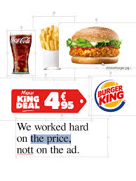 Keep up with the latest deals and burger king promo codes by checking out the restaurant's instagram, facebook 1. Burger King Print Advert By Buzzman King Deal Menu For Only 4 95 Ads Of The World