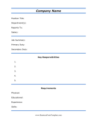 This Free Printable Job Description Template Is Great For Employers