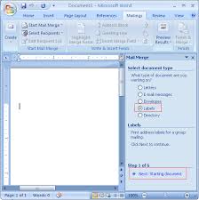mailing list by using microsoft excel