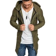 Warm Casual Hooded Zip Up Trench Coat