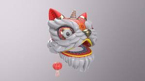 chinese lion dance 3d model