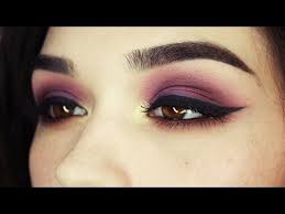 purple gold brown eye makeup tutorial
