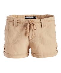 Dollhouse Buff Linen Shorts Juniors