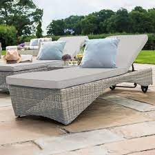 Oyster Bay Sunlounger In Light Grey