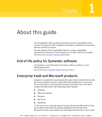 Symantec Enterprise Vault Compatibility Charts September 4