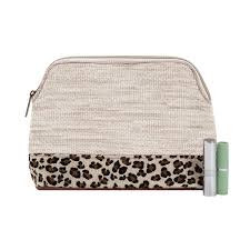 monogrammed leopard makeup bag