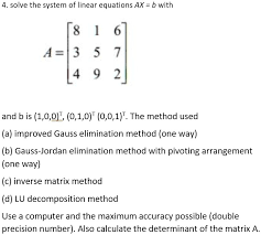 solve the system of linear equations ax