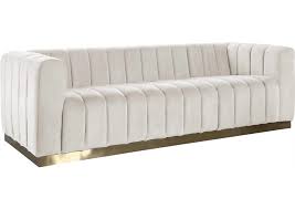 marlon cream velvet sofa