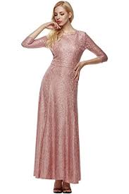 Angvns Women Lace 2 3 Sleeve Bridesmaid Homecoming Gown Dress Size X Large Pink