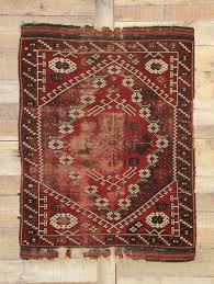 3 x 4 antique worn afghan rug 76628