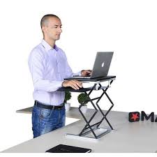 These standing desks are ergonomic and adjustable! Uncaged Ergonomics Laptop Standing Desk Converter Extra Tall W Mousepad Black