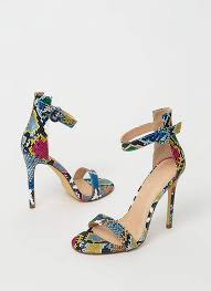 Chic Now Strappy Snake Print Heels