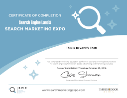 Certificate Of Completion Seo Conference Sem Training
