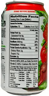 v8 vegetable juice 340ml 70 calories
