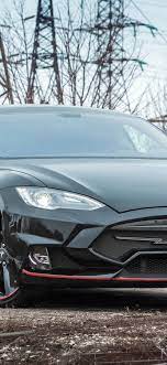 Tesla Model S black electric car front ...