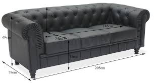3 Seater Pu Leather Sofa Black