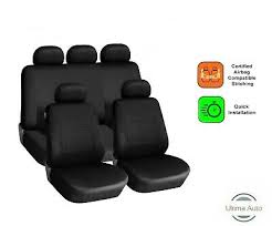 Full Set Black Fabric Car Seat Covers