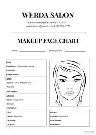 free makeup artist face chart pdf