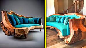 these live edge wooden sofas are the